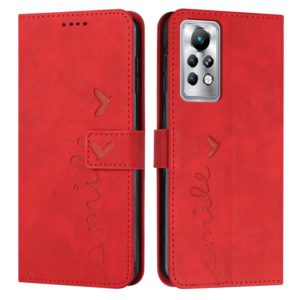 For Infinix Note 11 Pro Skin Feel Heart Pattern Leather Phone Case(Red) (OEM)