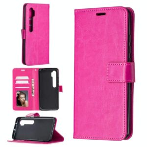 For Xiaomi Mi Note 10 Lite Crazy Horse Texture Horizontal Flip Leather Case with Holder & Card Slots & Wallet & Photo Frame(Rose Red) (OEM)