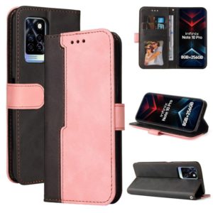 For Infinix Note 10 Pro / 10 Pro NFC Business Stitching-Color Horizontal Flip PU Leather Case with Holder & Card Slots & Photo Frame(Pink) (OEM)