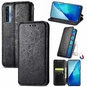For TCL 20S Blooming Mandala Embossed Pattern Magnetic Horizontal Flip Leather Case with Holder & Card Slots & Wallet(Black) (OEM)