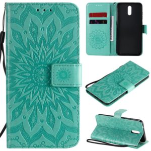 For Nokia 2.3 Embossed Sunflower Pattern Horizontal Flip PU Leather Case with Holder & Card Slots & Wallet & Lanyard(Green) (OEM)