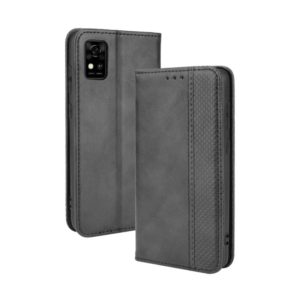 For ZTE Blade A31 Magnetic Buckle Retro Crazy Horse Texture Horizontal Flip Leather Case with Holder & Card Slots & Photo Frame(Black) (OEM)