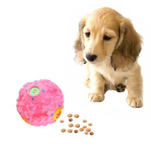 Pet Food Dispenser Squeaky Giggle Quack Sound Training Toy Chew Ball, Size: S, Ball Diameter: 7cm(Pink) (OEM)