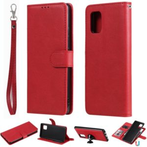 For Samsung Galaxy A71 5G 2 in 1 Solid Color Detachable PU Leather Case with Card Slots & Magnetic Holder & Photo Frame & Wallet & Strap(Red) (OEM)
