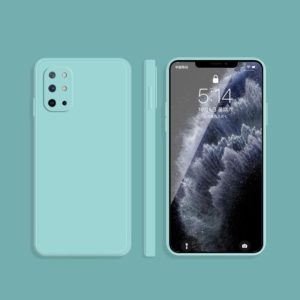 For OnePlus 8T Solid Color Imitation Liquid Silicone Straight Edge Dropproof Full Coverage Protective Case(Sky Blue) (OEM)