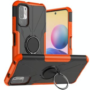 For Xiaomi Redmi Note 10 5G Armor Bear Shockproof PC + TPU Protective Case with Ring Holder(Orange) (OEM)
