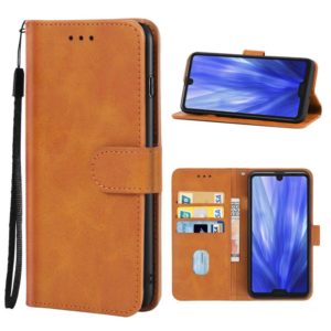 Leather Phone Case For Sharp Aquos R3 / SHV44 / SH-04L(Brown) (OEM)