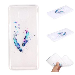 For Xiaomi Redmi Note 9 Pro Coloured Drawing Pattern Transparent TPU Case(Feather) (OEM)