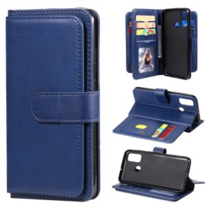 For Huawei P Smart(2020) Multifunctional Magnetic Copper Buckle Horizontal Flip Solid Color Leather Case with 10 Card Slots & Wallet & Holder & Photo Frame(Dark Blue) (OEM)