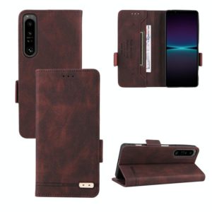 For Sony Xperia 1 IV Magnetic Clasp Flip Leather Phone Case(Brown) (OEM)