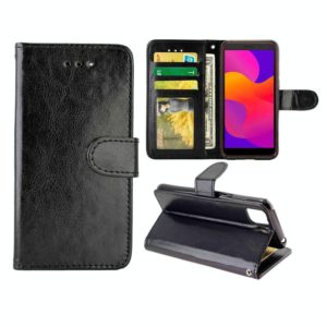 For Huawei Y5P(2020)/Honor9S Crazy Horse Texture Leather Horizontal Flip Protective Case with Holder & Card Slots & Wallet & Photo Frame(Black) (OEM)