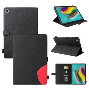For Samsung Galaxy Tab S5e T720 Dual-color Splicing Horizontal Flip PU Leather Case with Holder & Card Slots & Sleep / Wake-up Function(Black) (OEM)
