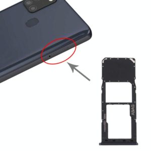 For Samsung Galaxy A21s SIM Card Tray + Micro SD Card Tray (Black) (OEM)