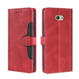 For Kyocera Basio 4 KYV47 Skin Feel Straw Hat Magnetic Buckle Leather Phone Case(Red) (OEM)