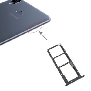 SIM Card Tray + SIM Card Tray + Micro SD Card Tray for Asus Zenfone Max M2 ZB633KL(Black) (OEM)