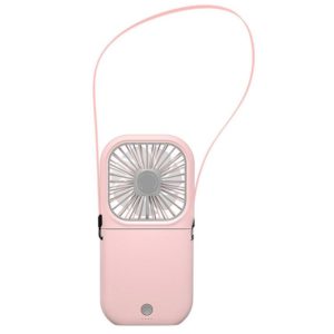 F20 Electroplating Handheld Fan Portable Desktop Folding Mute USB Hanging Neck Fan (Pink) (OEM)