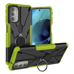 For Motorola Moto G51 5G Armor Bear Shockproof PC + TPU Phone Protective Case with Ring Holder(Green) (OEM)