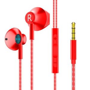 TS5000 3.5mm Metal Subwoofer Wired Earphone(Red) (OEM)