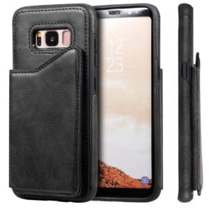 For Galaxy S8 Shockproof Calf Texture Protective Case with Holder & Card Slots & Frame(Black) (OEM)