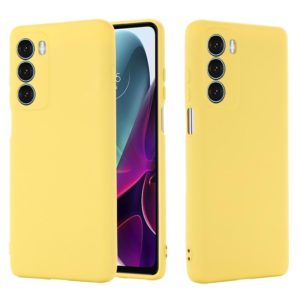 For Motorola Moto G200 5G / Edge S30 Pure Color Liquid Silicone Shockproof Full Coverage Phone Case(Yellow) (OEM)