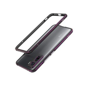 For Vivo iQOO 5 & 5 Pro Aluminum Alloy Shockproof Protective Bumper Frame(Black Purple) (OEM)