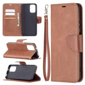 For Xiaomi Redmi Note 10 4G / Note 10S Retro Lambskin Texture Pure Color Horizontal Flip PU Leather Case with Holder & Card Slots & Wallet & Lanyard(Brown) (OEM)