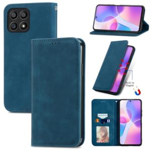 For Honor X30i Retro Skin Feel Magnetic Horizontal Flip Leather Phone Case(Blue) (OEM)