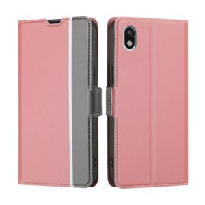 For Sony Xperia Ace III Twill Texture Side Button Leather Phone Case(Pink) (OEM)