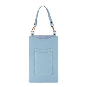 Litchi Texture Card Holder Mobile Phone Bag with Short Strap(Light Blue) (OEM)