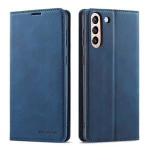 For Samsung Galaxy S21 5G Forwenw Dream Series Oil Edge Strong Magnetism Horizontal Flip Leather Case with Holder & Card Slots & Wallet & Photo Frame(Blue) (Forwenw) (OEM)