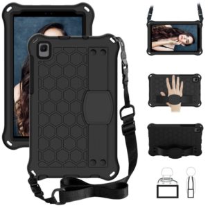 For Samsung Galaxy Tab A 8.0 & S Pen (2019)P200/P205 Honeycomb Design EVA + PC Four Corner Shockproof Protective Case with Strap(Black+Black) (OEM)