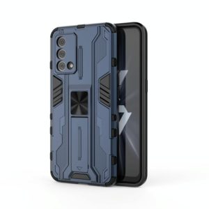 For OPPO K9 Supersonic PC + TPU Shock-proof Protective Case with Holder(Dark Blue) (OEM)
