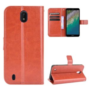 For Nokia C01 Plus Crazy Horse Texture Horizontal Flip Leather Case with Holder & Card Slots & Lanyard(Brown) (OEM)