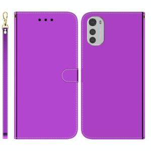 For Motorola Moto E32 Imitated Mirror Surface Leather Phone Case(Purple) (OEM)