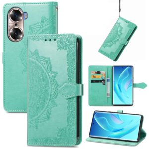 For Honor 60 Mandala Flower Embossed Flip Leather Phone Case(Green) (OEM)