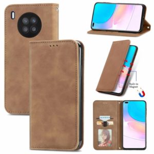 For Huawei nova 8i Retro Skin Feel Magnetic Horizontal Flip Leather Case with Holder & Card Slots & Wallet & Photo Frame(Brown) (OEM)