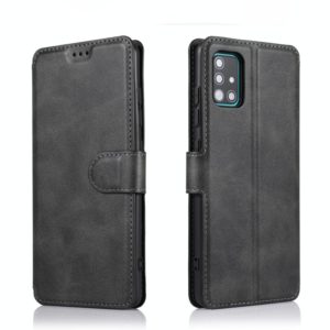 For Samsung Galaxy A71 Calf Texture Magnetic Buckle Horizontal Flip Leather Case with Holder & Card Slots & Wallet & Photo Frame(Black) (OEM)