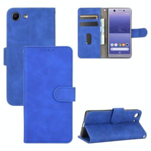 For Sony Xperia Ace Solid Color Skin Feel Magnetic Buckle Horizontal Flip Calf Texture PU Leather Case with Holder & Card Slots & Wallet(Blue) (OEM)