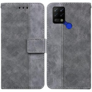 For Tecno Pova LD7 Geometric Embossed Leather Phone Case(Grey) (OEM)