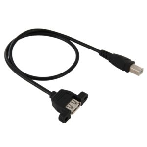 USB 2.0 Type-B Male to USB 2.0 Female Printer / Scanner Adapter Cable for HP, Dell, Epson, Length: 50cm(Black) (OEM)
