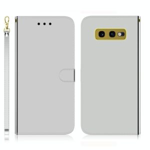 For Galaxy S10e Imitated Mirror Surface Horizontal Flip Leather Case with Holder & Card Slots & Wallet & Lanyard(Silver) (OEM)