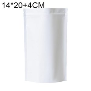 100 PCS/Set Matte Aluminum Foil Snack Stand-up Pouch, Size:14x20+4cm(White) (OEM)