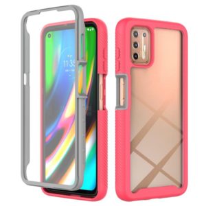 For Motorola Moto G9 Plus(2021) Starry Sky Solid Color Series Shockproof PC + TPU Case with PET Film(Rose Red) (OEM)