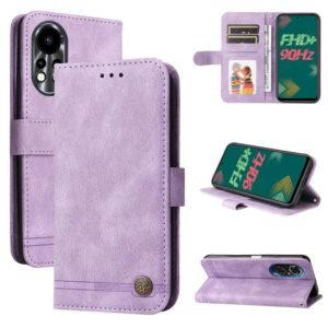 For Infinix Hot 11s Skin Feel Life Tree Metal Button Leather Phone Case(Purple) (OEM)