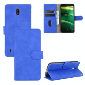 For Nokia C1 Solid Color Skin Feel Magnetic Buckle Horizontal Flip Calf Texture PU Leather Case with Holder & Card Slots & Wallet(Blue) (OEM)