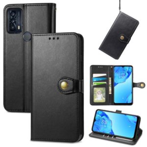 For TCL 20B Solid Color Leather Buckle Phone Case(Black) (OEM)