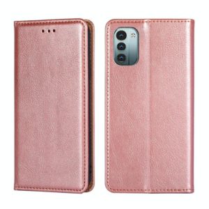 For Nokia G21 / G11 Gloss Oil Solid Color Magnetic Flip Leather Phone Case(Rose Gold) (OEM)