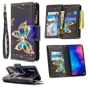 For Xiaomi Redmi Note 7 Colored Drawing Pattern Zipper Horizontal Flip Leather Case with Holder & Card Slots & Wallet(Big Butterfly) (OEM)