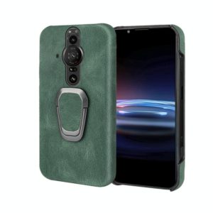 For Sony Xperia Pro-I Ring Holder PU Phone Case(Dark Green) (OEM)