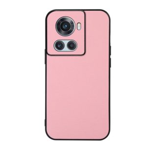 For OnePlus Ace Accurate Hole Two-color Litchi Texture PU Phone Case(Pink) (OEM)